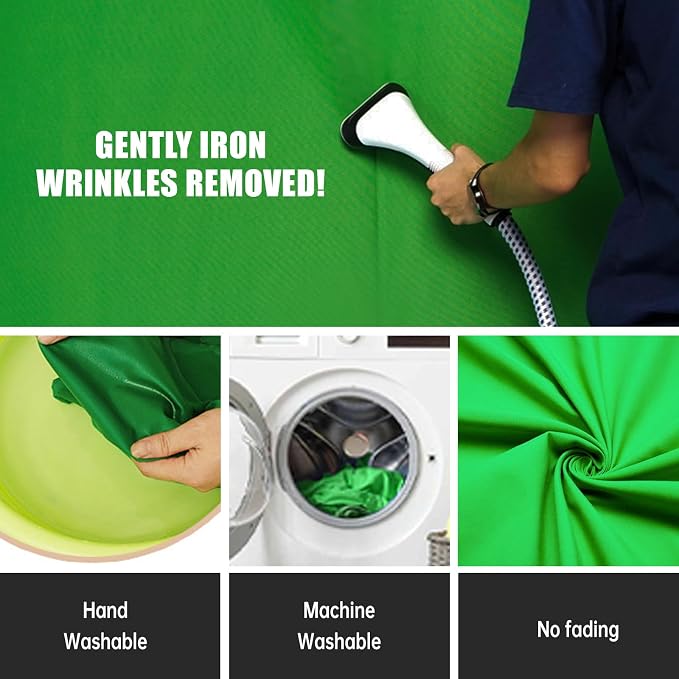 BEIYANG 10 X10 FT Green Backdrop Cloth for Photography, Large Green Screen Background for Photoshoot, Cloth Fabric Curtain Chromakey Video Photoshoot Studio YouTube Conference Streaming - Image 5