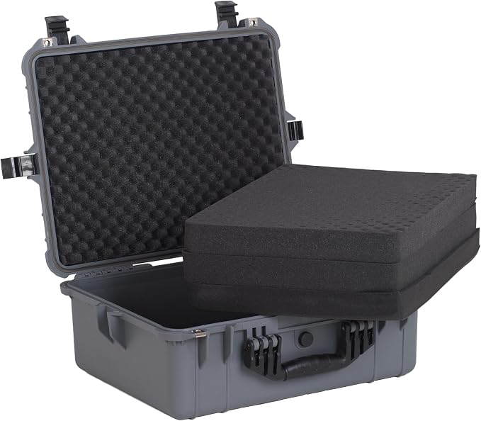 MEIJIA All Weather IP67 Waterproof Hard Camera Case,Hard Protective Case,Hard Case with Customizable Foam,Fit Use of Drones,Camera,Equipments,Pistols(Grey,20.62 x16.85x8.11inches) - Image 2