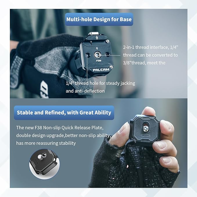 ULANZI F38 Multi-Hole Camera Quick Release Plate Kit | 1/4" to 3/8" Mount Quick Release System QR Plate Camera Tripod Mount Adapter for Sony Canon Monopod DSLR Stabilizer Slider - Image 4