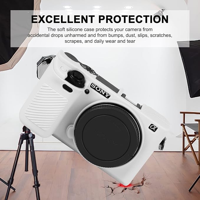 Easy Hood Case for Sony Alpha A6000 ILCE-6000 Digital Camera, White | Soft Silicone,Anti-Scratch,Dustproof,Shockproof,Slim Fit,Enhanced Grip,Camera Skin Protector Accessories Protective Cover - Image 3