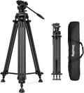 SMALLRIG 73''/185cm Carbon Fiber Heavy Duty Video Tripod, Max Load 10kg (22lbs), Fluid Head with +85° to -78 Tilt Range, Compact Camera Tripod Weight 2.7kg(6lbs), Folded Height 87cm, AD-14 by SmallRig