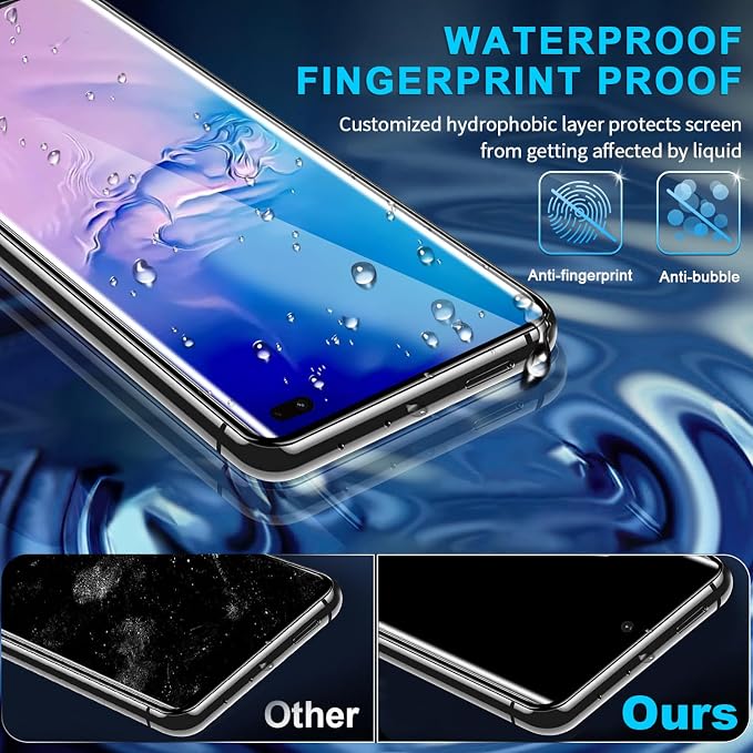 3 Pack Galaxy S10 Plus Screen Protector, HD Clear Tempered Glass, Fingerprint Unlock, 3D Curved, Scratch Resistant, No Bubble for Samsung Galaxy S10 Plus 5G Glass Screen Protector - Image 5