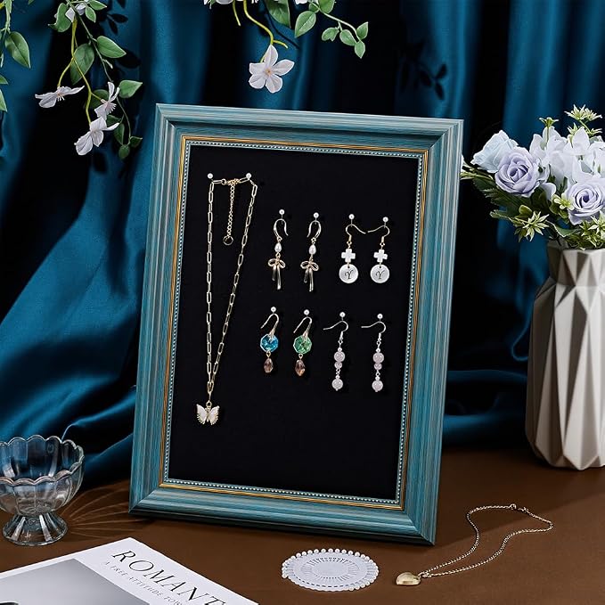 1Pcs Vintage Jewelry Display Stand, Jewelry Rack Photo Frame Shaped Earrings Display Holder with Pins Necklace Earring Ring Holder for Selling Vendors Boutique Women Gift - Image 5