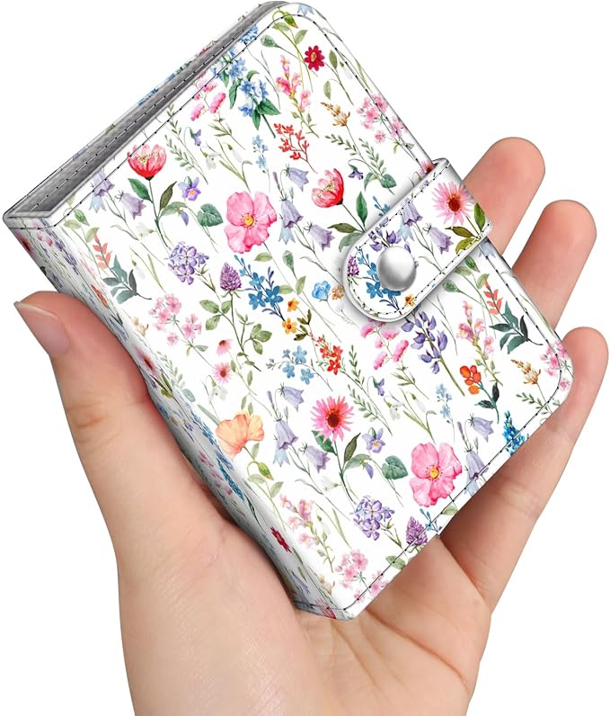 Fintie Mini Photos Album Book for 2x3 Inch Films - 52 Pockets Small Albums | For Fujifilm Instax Mini, Polaroid Hi-Print Pictures, Portable Kpop Photocard Holder, Travel Memory Book, Flower Fantasy by Fintie