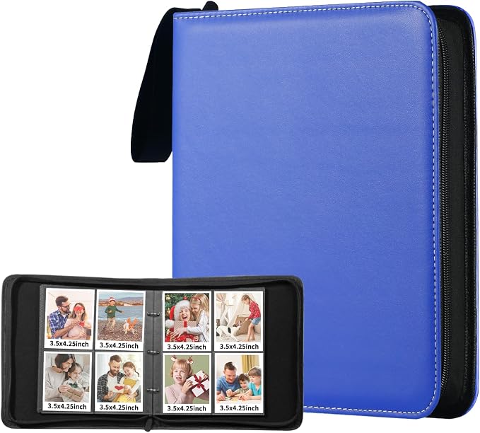 Polaroid Photo Album Book with 240 Pockets 3.5x4.25 Inch Pictures Fits for Polaroid i-Type, 600, SX-70，Go instant photos and Fujifilm Instax Wide Square Photos（Marine Blue） by Unknown