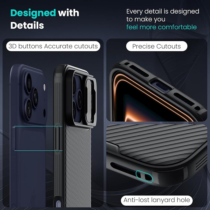 Nillkin for iPhone 17 Pro Max Case with Slide Camera Cover | Full Camera Protection | Thin Slim Fit | Shockproof Protective | Protector Privacy, Phone Case for iPhone 17 Pro Max, Black - Image 6