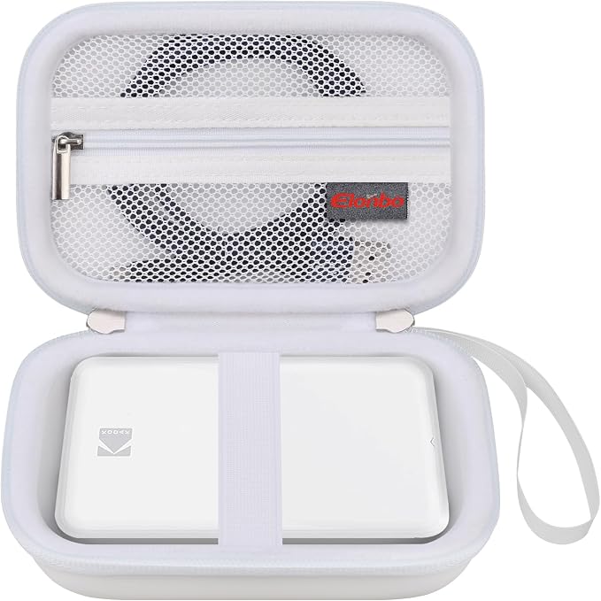Elonbo Camera Carrying Case for KODAK Step Instant Smartphone Photo Printer | KODAK Step Portable Mini Color Wireless Mobile Printer Hard Travel Bag, Instant Color Picture Printer Storage Holder, White by Elonbo