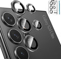 Tensea Compatible with Samsung Galaxy S24 Ultra Camera Lens Protector | 9H Tempered Glass Camera Cover Screen Protector Metal Individual Ring [Installation Tray][Case Friendly] by Tensea