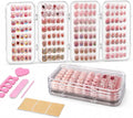 Tri-Fold Press On Nail Organizer Case | 4-Page Portable Storage Box for Fake Nails, Clear PET Plastic Travel Holder (6×3.2×1.8 inch) by Unknown