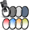 NEEWER 55mm ND + CPL + Star + 4 Graduated Color Filter Set | With Phone Lens Clamp, Compatible with iPhone 17 16 16e 15 14 Pro Max Plus Samsung Galaxy S26 S25 Ultra by Neewer