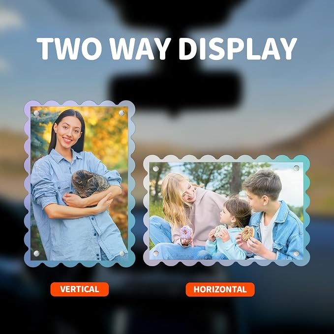 Car Sun Visor Photo Holder Clip, Magnetic Acrylic Visor Frame for Personal Photo Display, Car Interior Decor Accessoies (Color Wave, 2.4 x 3.5) - Image 3