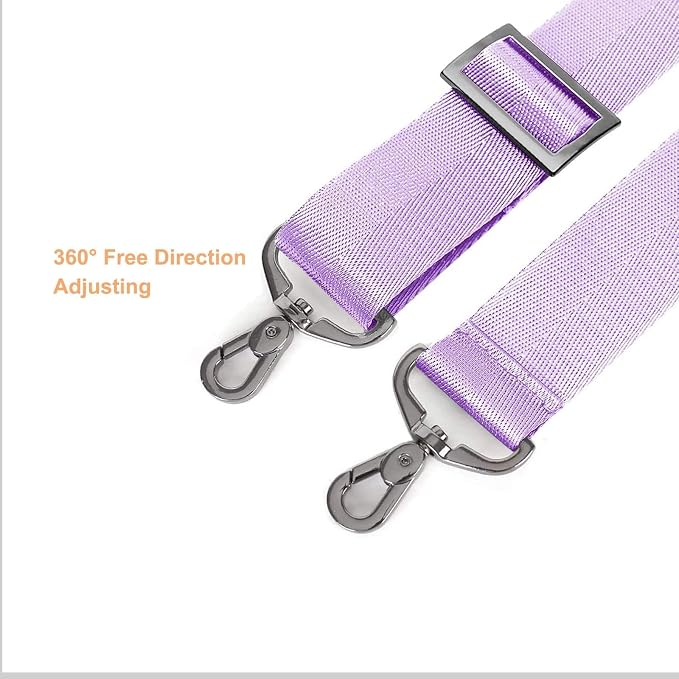 MOSISO 56 inch Shoulder Strap, Adjustable Soft Universal Non-Slip Strap | Thick Replacement Strap, Fit Padded with Metal Swivel Hooks for Laptop Shoulder Bag/Laptop Messenger Bag, Purple - Image 3