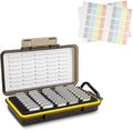 40 Slots Memory Card Case + 120 Count Card Labels: Camera Memory Card Holder Organizer with Memory Card Labels for SD SDHC SDXC Cfexpress Card by Kiorafoto