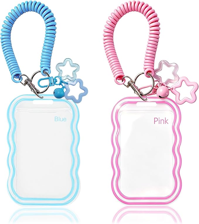 2 Pack Cute Photocard Holder Keychain,Kpop Photo Card Holder | Creative Photo Protector Keychain Accessories for Bus Card, Daily Display & Travel Decorations Gifts by Unknown