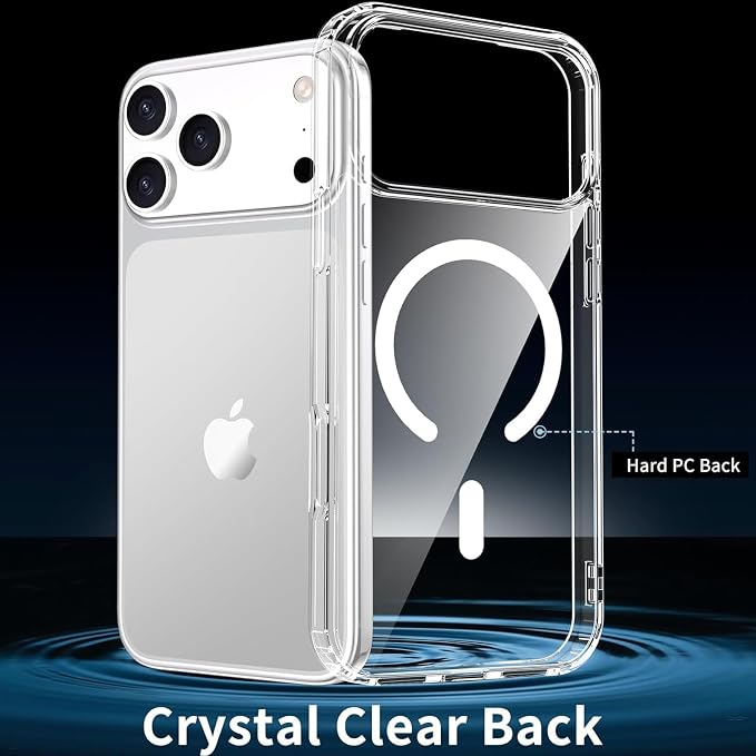 for iPhone 17 Pro Max Case Clear with Privacy Screen Protector | Magnetic, Compatible with MagSafe, Shockproof Slim Phone Case for 17 Pro Max Cover, Transparent - Image 2