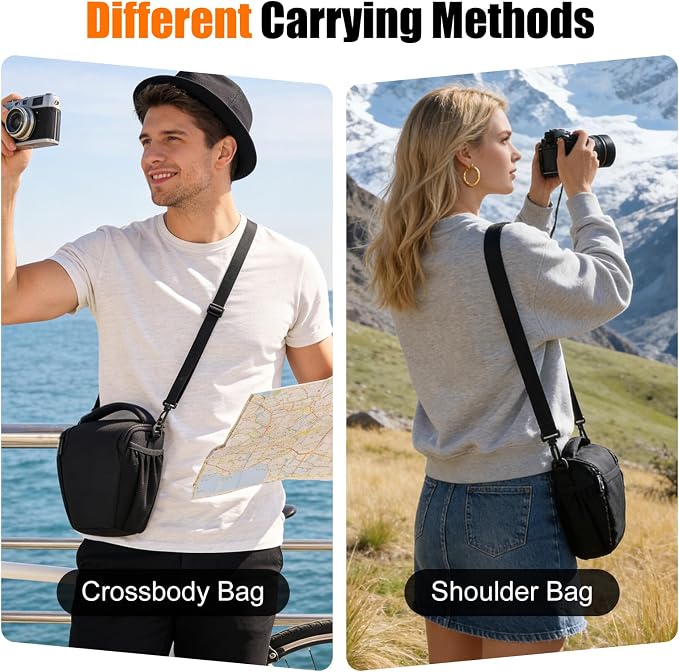 CADeN DSLR/SLR Camera Shoulder Bag Case with Adjustable Shoulder Strap, Compatible for Nikon, Canon, Sony Mirrorless Cameras Waterproof (Small) - Image 4