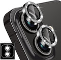 Designed for iPhone 16 and 16 Plus Camera Lens Protector, Bling Glitter Diamond Lens Cover 9H Tempered Glass Camera Cover Anti Scratch Shockproof Screen Protector by Hsefo