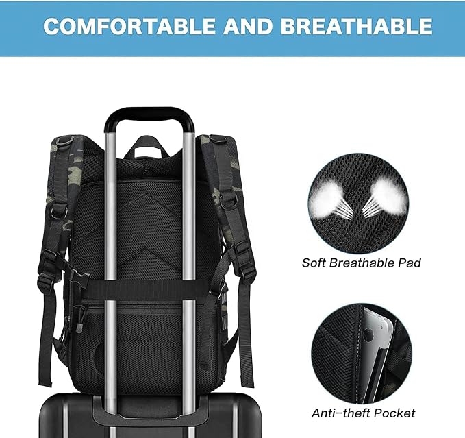 MOSISO Camera Backpack, DSLR/SLR/Mirrorless Photography Tactical Camera Bag | Camera Case with Tripod Holder & 15-16 inch Laptop Compartment & USA Flag Compatible with Canon/Nikon/Sony, Night Camouflage - Image 7