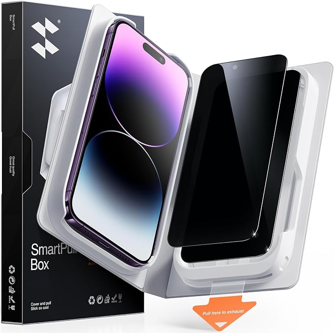 SMARTDEVIL 2 Pack Tempered Glass for iPhone 14 Pro Privacy Screen Protector | Military-Grade Shatterproof Protection, 9H Hardness, Anti-Spy Privacy Film, Fast & Easy Installation, Case Friendly Design by SmartDevil