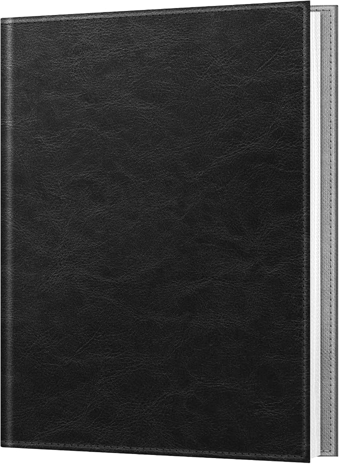 Fintie Photo Album for 8x10 Photos, 52 Pockets Vegan Leather Memory Book | Premium Cover Picture Book, For Family/Wedding/Couples Keepsakes, Anniversary Photos & Artwork Collection, Vintage Black by Fintie