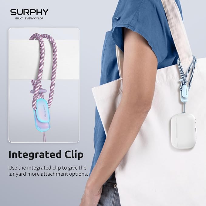 SURPHY 2 Pack Phone Lanyard, Phone Wrist Strap for Case, Camera Wrist Strap | Ultra-Light 2-Color Braided Phone Strap, Cellphone Charm Strap, Anti-Lost Wrist Lanyard for Women and Men, Lilac Cloud Blue - Image 4