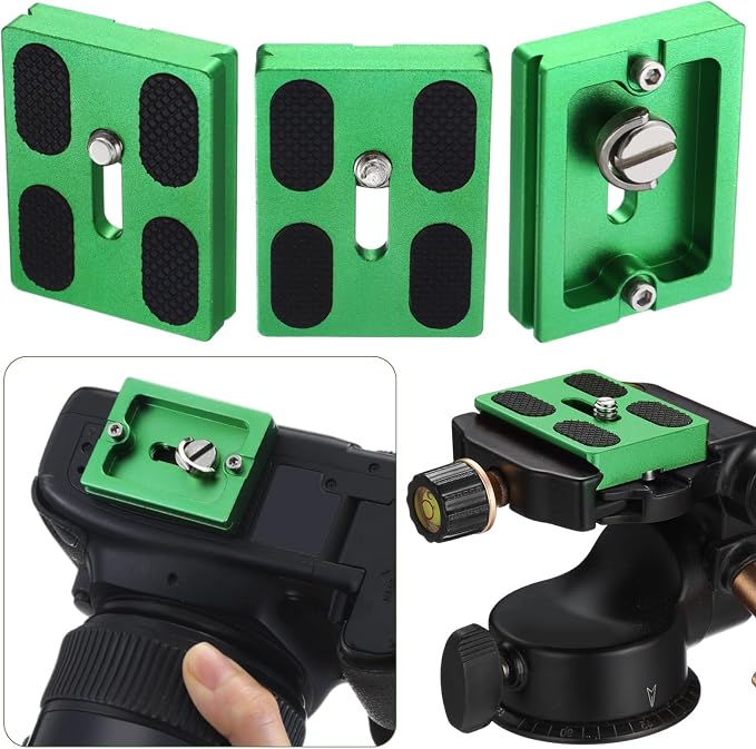 Frienda Quick Release Plate Tripod 1/4-20 DSLR,Pu50,Green | Tripod Mount Plate, Camera Tripod Mount for DSLR Camera Tripod Ball Head , Metal, 1.9 x 1.5 x 0.4 Inch - Image 3