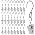 Frienda 25 Pcs Grid Wall Hooks Stainless Steel S Hooks Clips Gridwall Shelf Accessories for Hanging Outside String Lights Picture Photos Drying Clothes Garage Display Retail Art Craft (Silver) by Frienda