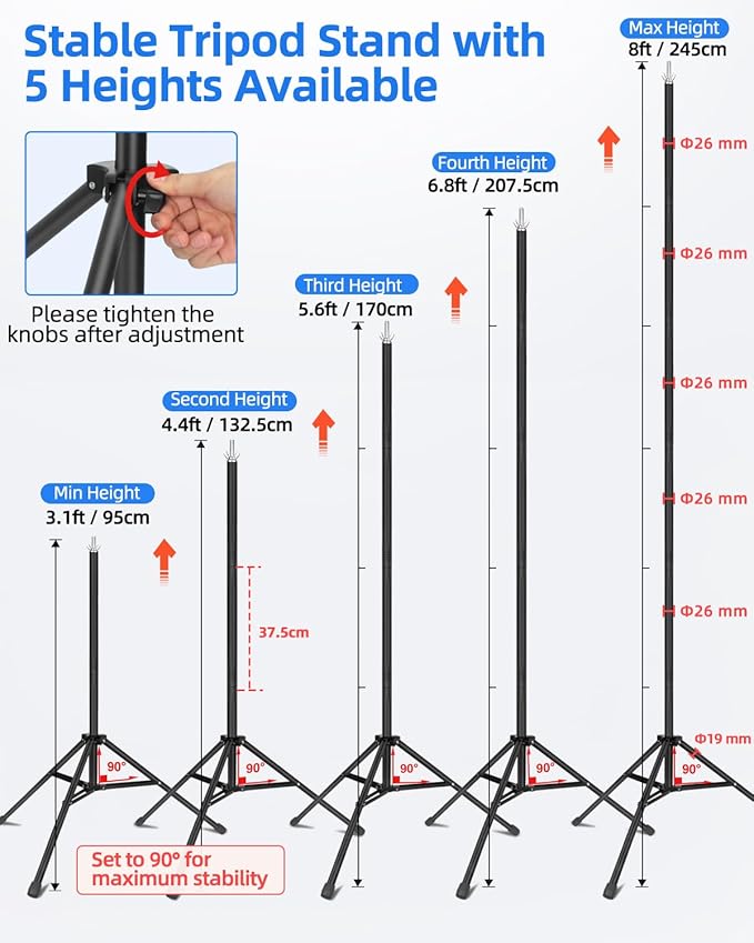Hemmotop Backdrop Stand 10x8ft, Versatile Sizes Adjustable Banner Holder | Metal, Fits Projector Screen, Background, Balloon, Ideal for Photoshoot, Wedding, Birthday, Baby Shower Party, Photo Booth - Image 5