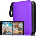 Photo Album 5x7 200 Pockets, Zip Photos Binder Album with 50Pcs Double Sided Pocket Sleeves, PU Leather Pictures Albums Folder, Seed Storage Binder Album (Purple) by superaimi