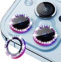iPhone 13 Pro/13 Pro Max Camera Lens Protector Bling Diamond,Colorful | Individual Metal, 9H Hardness, Scratch Resistant, Shockproof, Drop Protection, Case Friendly, Stylish Accessories by Xfilm