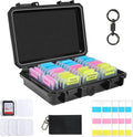 37-Slot SD Card Holder, Water-Resistant Camera Memory Card Case | SD Card Organizer with 37 Transparent Cases and 60 Visual Notes, Anti-Shock Storage for Cards by Micscrew