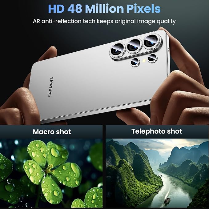 Uyiton for Samsung Galaxy S26 Ultra Camera Lens Protector, Unique Design | Case-Friendly, Ultra-Thin, Military-Grade Sapphire Glass with Aluminum Metal Rear Camera Screen Cover, Glitter Silver - Image 2