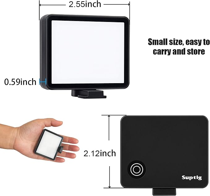 Suptig LED Video Light, Portable Photography Compatible for Gopro Mission 1 Pro, Gopro Hero 13, Hero 12,11,10,9,8,7,6,5,4,3,3+, DJI OSMO, AKASO, Sony DSLR Canon Camera Gopro Vlogging. - Image 6