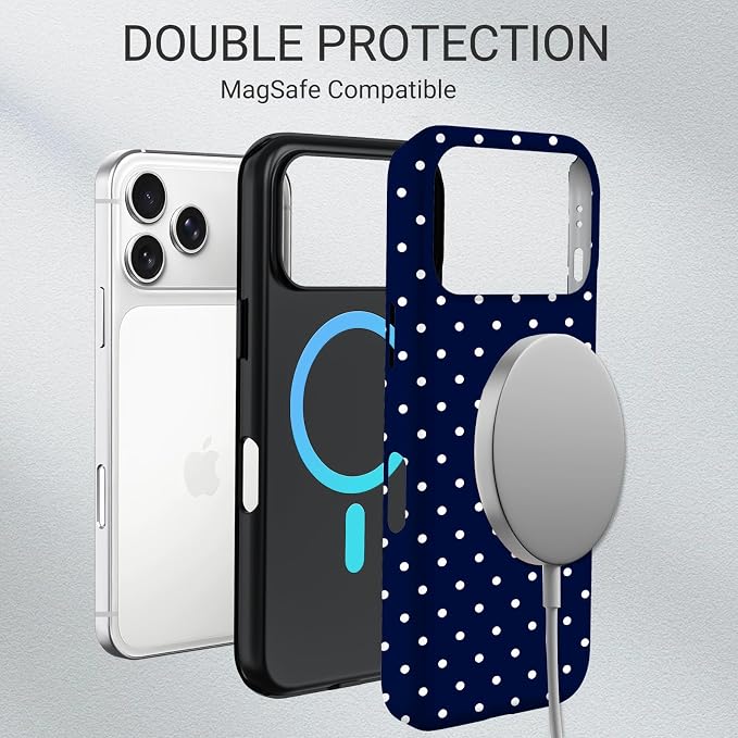 TPU Phone Case for iPhone 17 Pro Max, MagSafe Wireless Charging Compatible, Shockproof Slim Fit Protective Cover with Anti-Yellowing & Raised Camera Protection (Polka dot 7, iPhone 17 Pro Max(6.9")) - Image 6