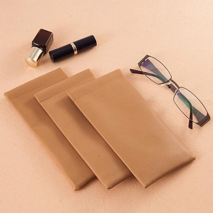 TRIUMPH VISION Eyeglass Case Glasses Case Soft Sunglass Pouch Sleeve 3 Pack | Slim Lightweight Alternative to Bulky Case, Leather Lined Protect Lens, Squeeze Easy to Use, Stylish Portable for Daily Use - Image 6