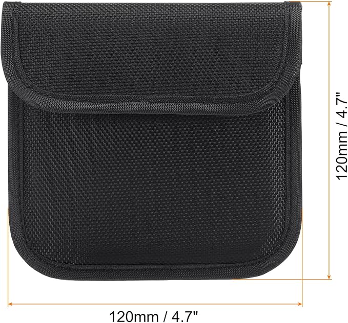 PATIKIL 120x120mm Lens Filter Case, 2Pcs Camera Filter Case Portable Lens Filter Pouch Photography Fit Camera Bag Coat Pocket Drone, Black - Image 2
