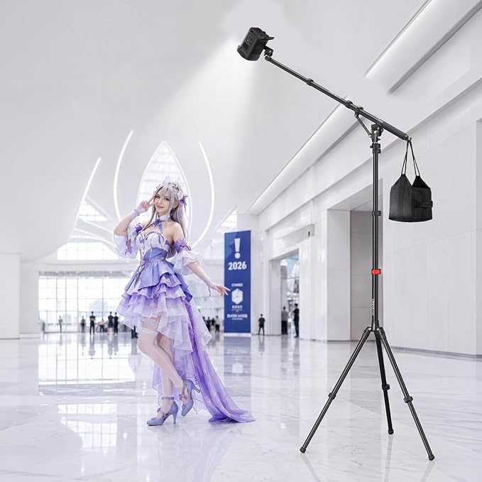 ULANZI TH09 52.7" Camera Boom Arm Light Stand Tripod Extension Bar | Extends 22.8-52.7" | 0°-135° Tilt for Overhead Filming | Dual 1/4" & 3/8" Spigot | Sturdy 11lb Aluminum Alloy Support - Image 6