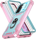 Gritup for Samsung A36 Phone Case: Samsung Galaxy A36 Case with Screen Protector*2 | Magnetic Stand & Slide Camera Cover, Shock Proof Military-Grade para A 36 Cover, Green+Pink by Gritup