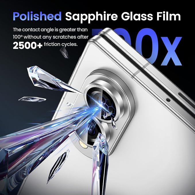 Tensea Camera Lens Protector Compatible for Samsung Galaxy Z Fold 8 | 9H Tempered Glass Camera Cover Screen Protector Metal Individual Ring 【Case Friendly】【Installation Tray】【Military Protection】 - Image 6