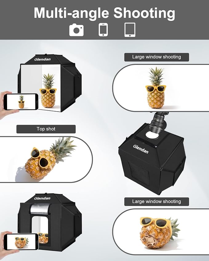 Portable Light Box Photography 16"x16" Upgrade Dimmable Photo Soft Box | Middle Studio for Jewelry & Small Products. 480 LED Lights True Color, Dimmable. Sturdy Build, 4 Backdrops, 10s Fold Setup - Image 4