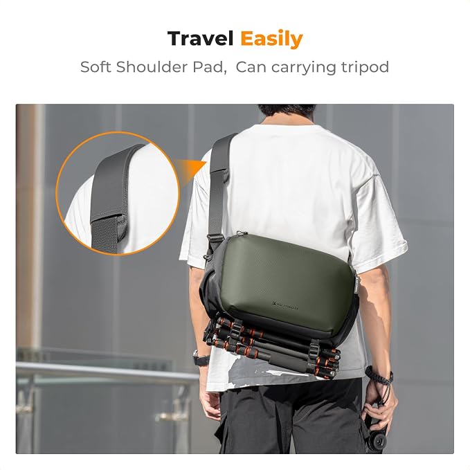 K&F CONCEPT Large Camera Sling Bag, Everyday Shoulder Bag | Multifunction Photography Compact Crossbody DSLR Portable Bag, Compatible for Canon/Nikon/Sony, BS08 - Image 6