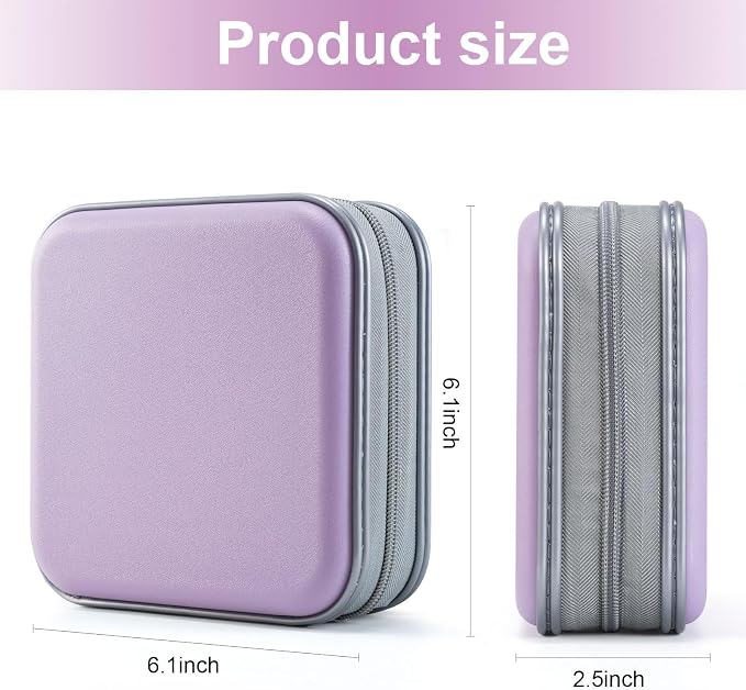LIOVODE DVD Case, 48 Capacity Hard Plastic CD Case Holder for Car | DVD Storage, Hand Strap, Zipper Closure, Scratch-Resistant Sleeves, CD Storage for Music Blu-Ray Game Disc for Travel Office - Image 7