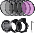 NEEWER 67mm ND Filter Kit and Lens Accessories, ND2 ND4 ND8 UV FLD CPL(Circular Polarizing) Filter Set with Lens Cap/Tulip Shaped Lens Hood by Neewer