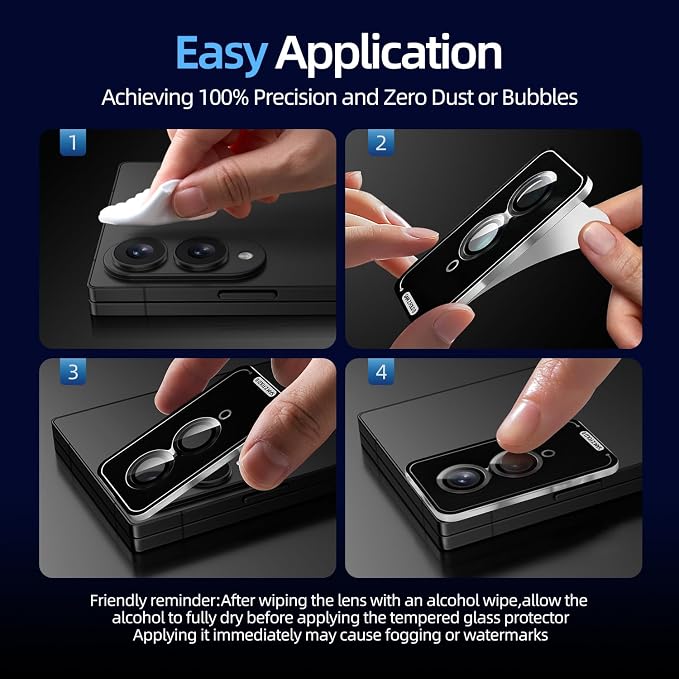 X-it for Z Fold 8 Camera Lens Protector, Military-Grade 9H+ Tempered Glass | 9H+ Military-grade glass, AR optical anti-glare, anti-scratch. Strong adhesion, easy bubble-free install. - Image 7