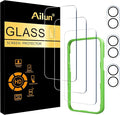 Ailun Screen Protector + Camera Lens Protector for iPhone 17, 3+3Pack | 6.3 inch, Installation Frame, Sensor Protection, Dynamic Island Compatible, Tempered Glass, Case Friendly by Ailun