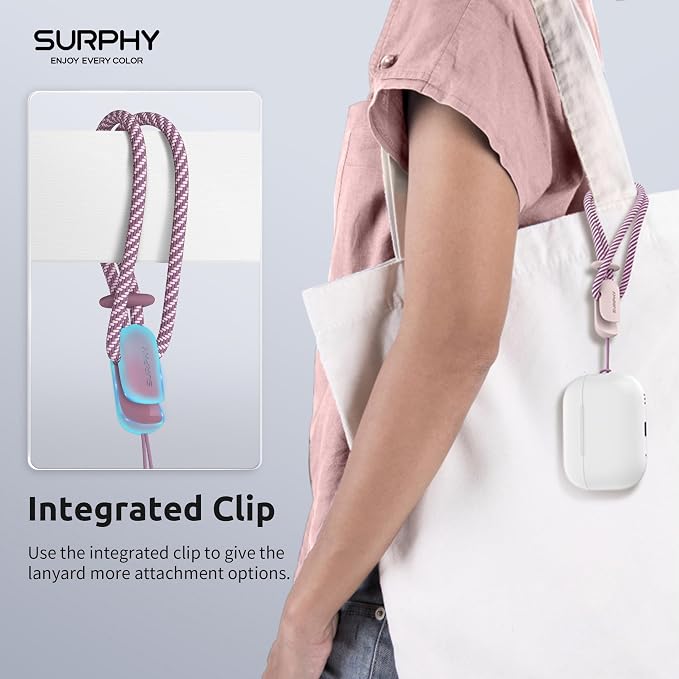SURPHY 2 Pack Phone Lanyard, Phone Wrist Strap for Case, Camera Wrist Strap | Ultra-Light 2-Color Braided Phone Strap, Cellphone Charm Strap, Anti-Lost Wrist Lanyard for Women and Men, Pink LilacPurple - Image 4