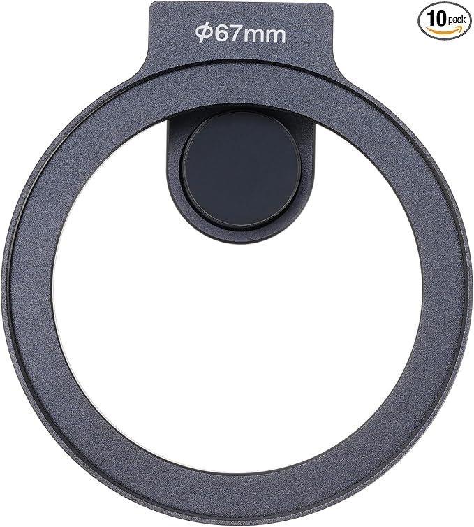 Clip-on 67mm Thread Lens Filter Adapter Kit for iPhone 16 15 14 Pro | Max 16 Plus Smartphone Cell Phone,Cold Shoe Mount for LED Light,Anti-Slip/Anti-Scratch Lock Knob (Filter adapter) by JLWIN