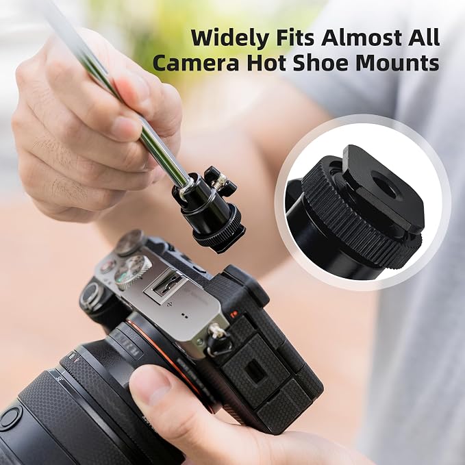 19.7" DSLR Mirrorless Camera Hot Shoe Umbrella Sun Shade Cover Silver | Camera Umbrella for EOS R100 R50 R50V R6 Mark III Rebel T7 90D A7RVI A7IV A6700 A6400 Z6III Z50II D7500 XM5 XE5 X100VI - Image 4