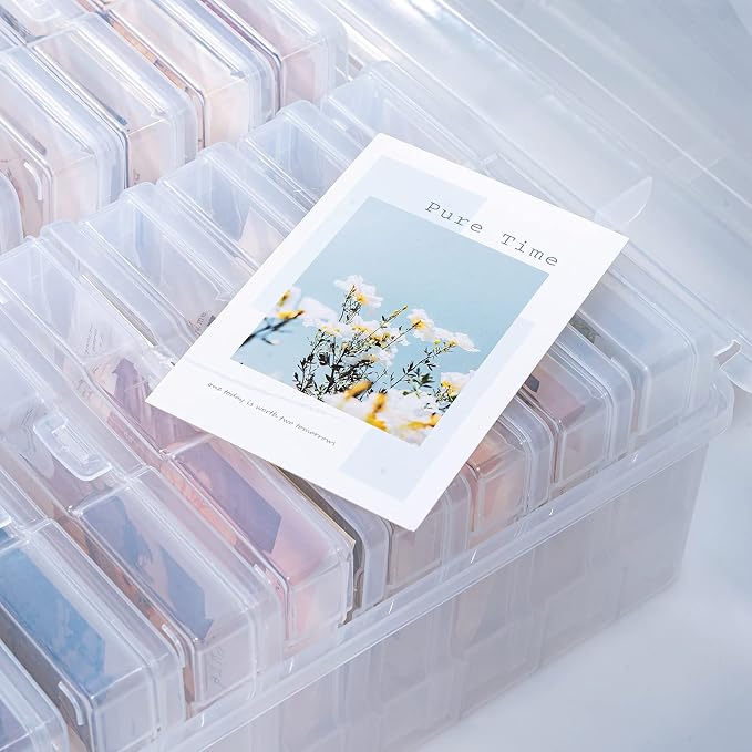 novelinks Photo Storage Box and 16 Inner 4" x 6" Photo Storage Containers | 1Pack Clear, Photo Albums 4x6 Pictures, Photo Organizers and Storage, Card Game Storage, Task Boxes for Special Education - Image 7