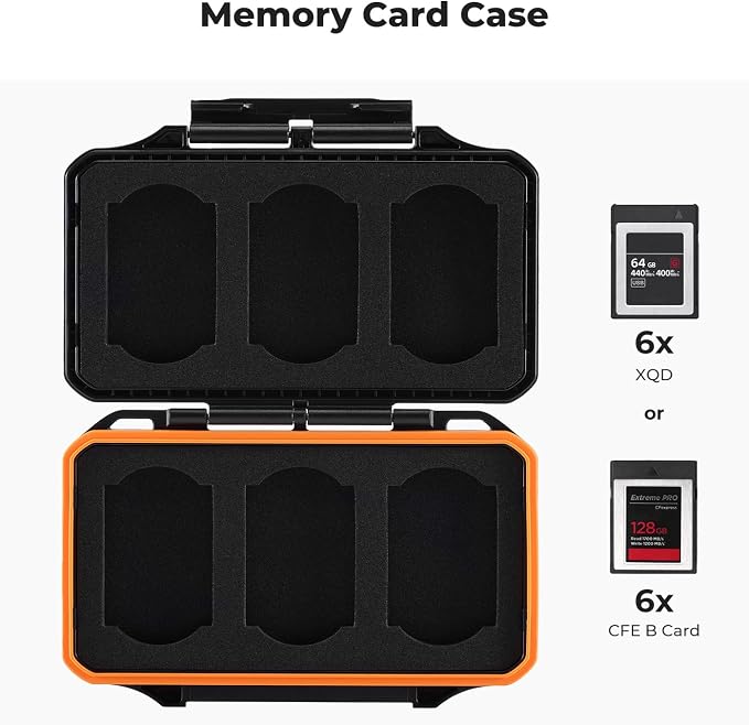 K&F CONCEPT 6 Slots XQD Cfexpress Type-B Card Holder, Water-Resistant | Memory Card Storage Carring Case, Shockproof Card Protection Box Organizer, PM03 - Image 2